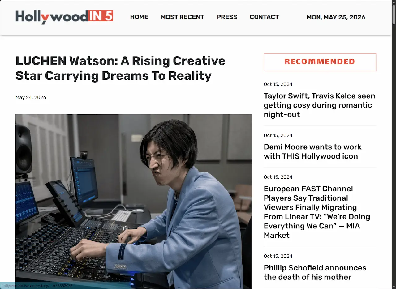 LUCHEN Watson, musician, visual effects, artist, Rising Star Captures Global Media Attention